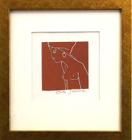 Ota Janeček - Dívka s náušnicí - grafika